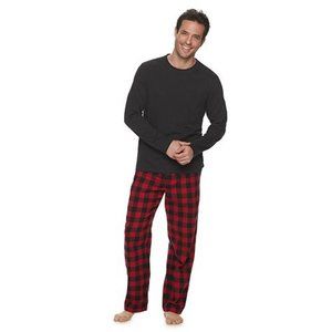 Croft & Barrow Tee & Flannel Sleep Pants Set Mens XL NEW X-Large